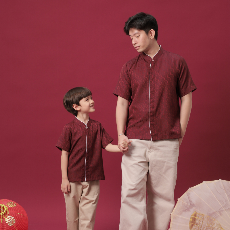 KIDDIEPODS - Jin Cheongsam / Atasan Cheongsam Dewasa & Anak Laki-laki / Cheongsam Ayah & Anak