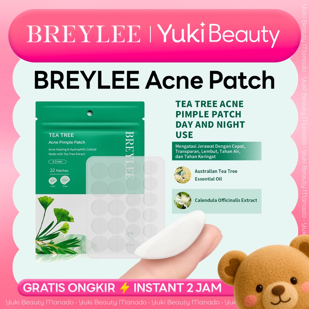 YUKI Manado • BREYLEE ACNE PIMPLE PATCH Day | Night Paket Sticker Jerawat 0.1mm | 0.3mm