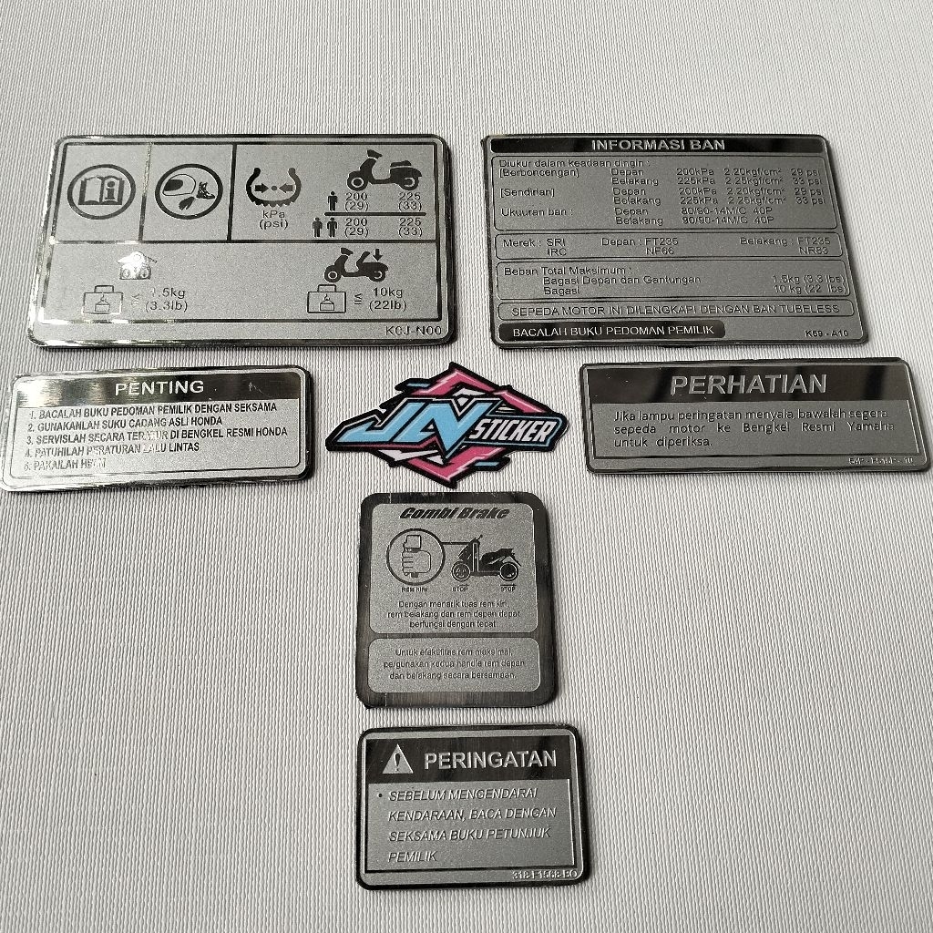 Emblem Stainless Dasboard Warning Honda Vario Pcx Beat