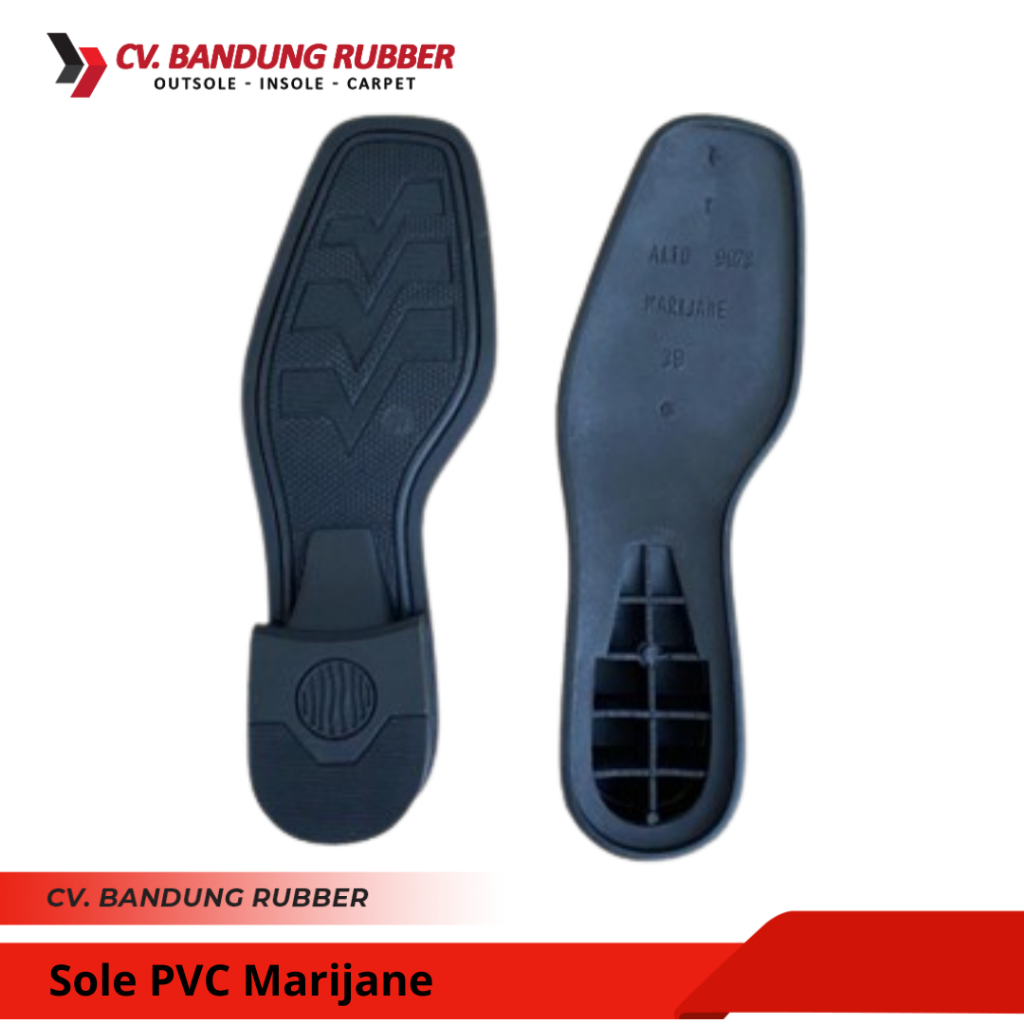 Outsole PVC Marijane Hitam Untuk Sepatu Pantofel PDH Wanita Sol Sepatu Formal Dinas Sepatu Kantoran 