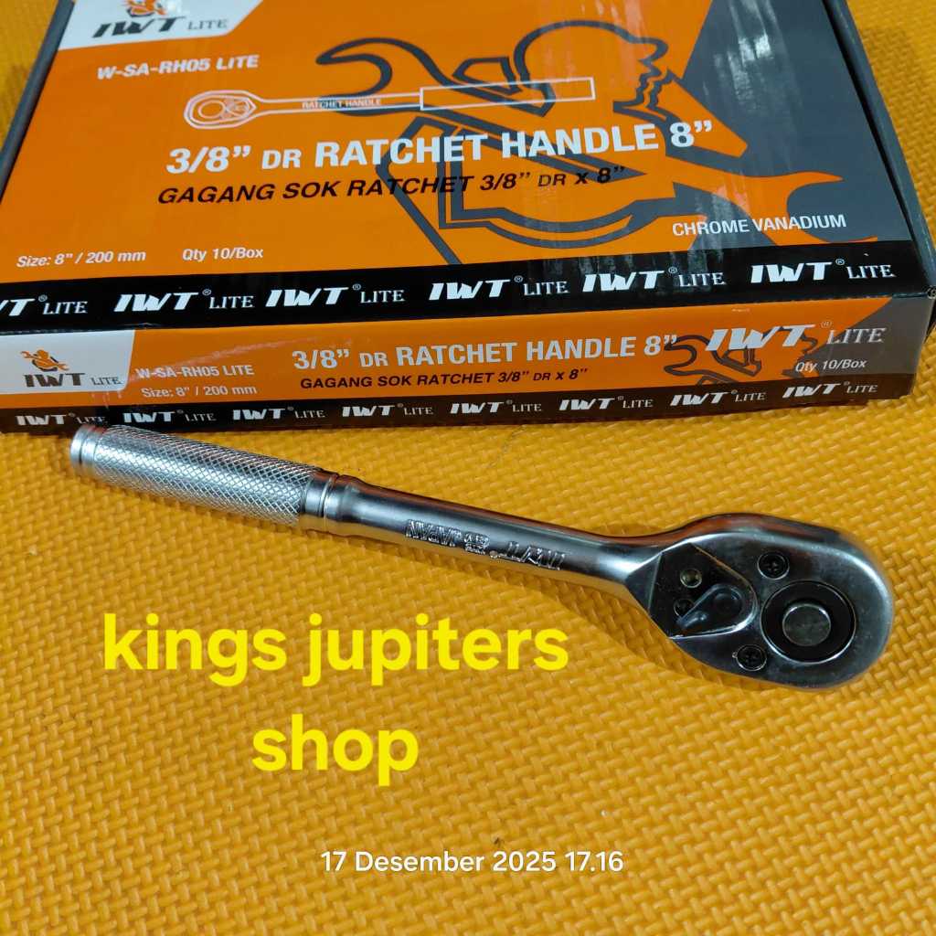 3/8dr RECET T24 HEAVY DUTY merk IWT atau HANDLE L merk IWT gagang racet rachet rechet kotrek sok soc