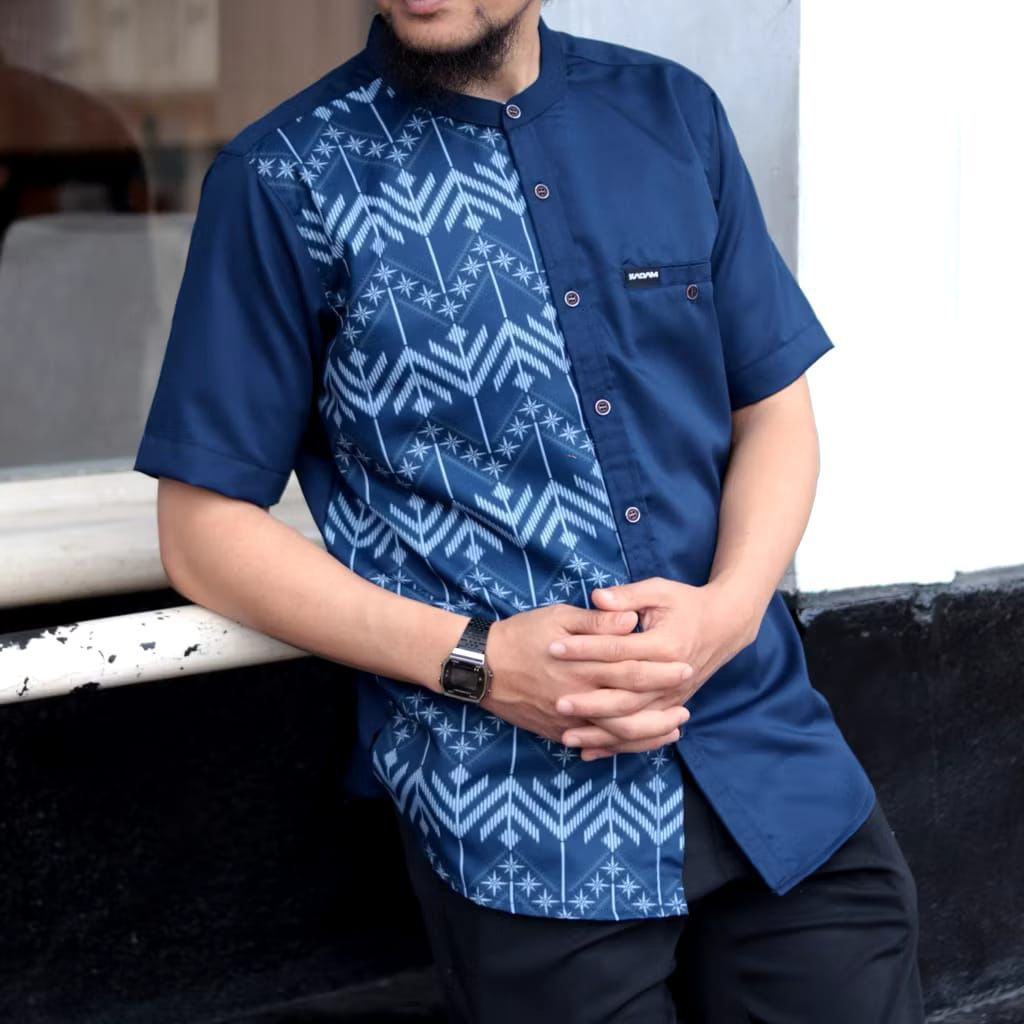 Kemko batik sebelah kadam tangan pendek