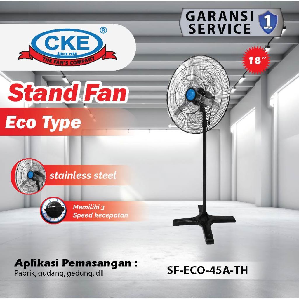CKE Stand Fan 18 Inch Kipas Angin Industri Kipas Angin Berdiri 18"