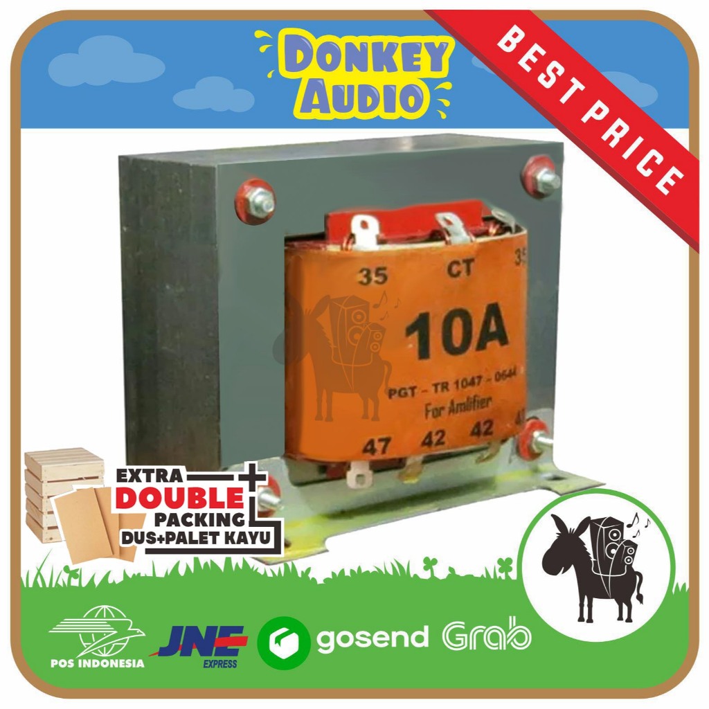 Trafo BGR 10A CT 47V – 100% Travo Kotak Tembaga Murni | Untuk Power 600–1000 Watt