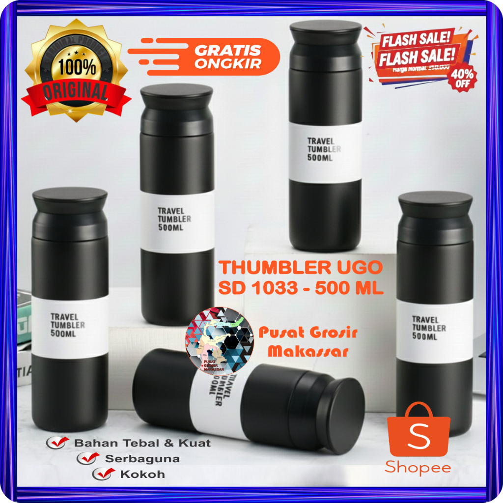 Thumbler SD 1033 UGO 500ml/Travel Tumbler Stainless Steel Japan Model Kinto/Japan Termos Stainless S