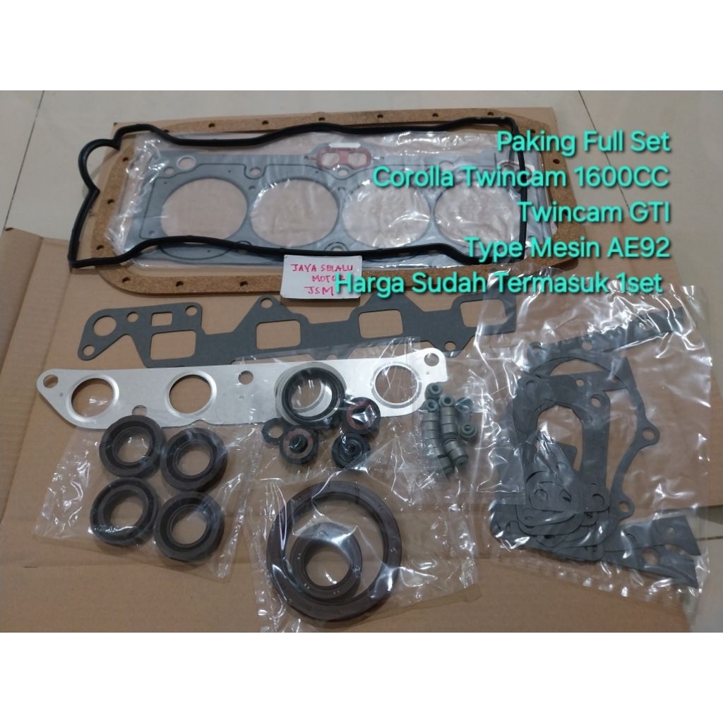Gasket Full Set Packing Set Paking Set Toyota Corolla Twincam 1600CC 1.6 AE92 GTI