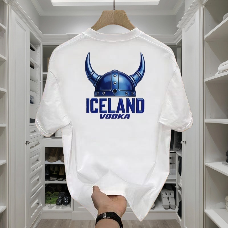 Kaos Pria Hitam/Putih Boxy Fit - Desain Helm Viking Katun 100% Nyaman & Keren COD