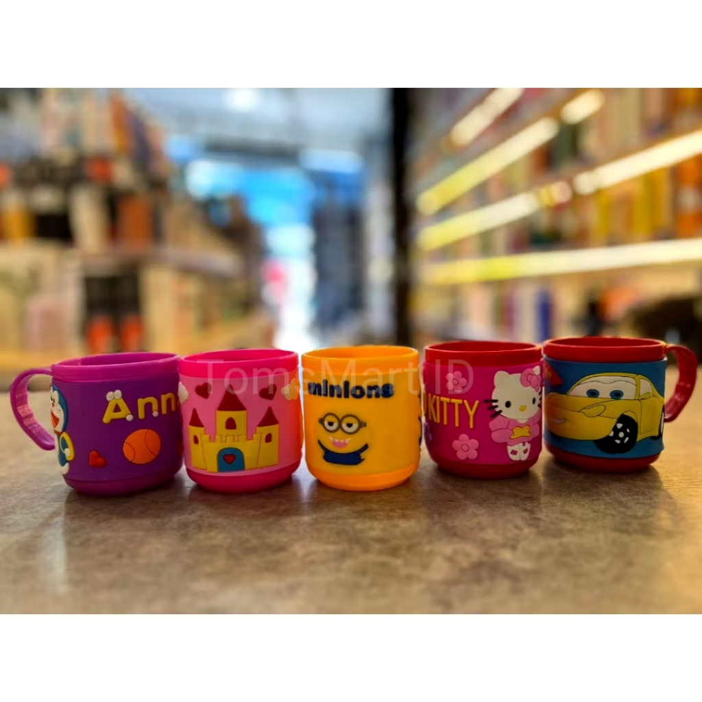 Gelas Anak Glass Mug Plastic Plastik Berkarakter 230 ML TOP 1730