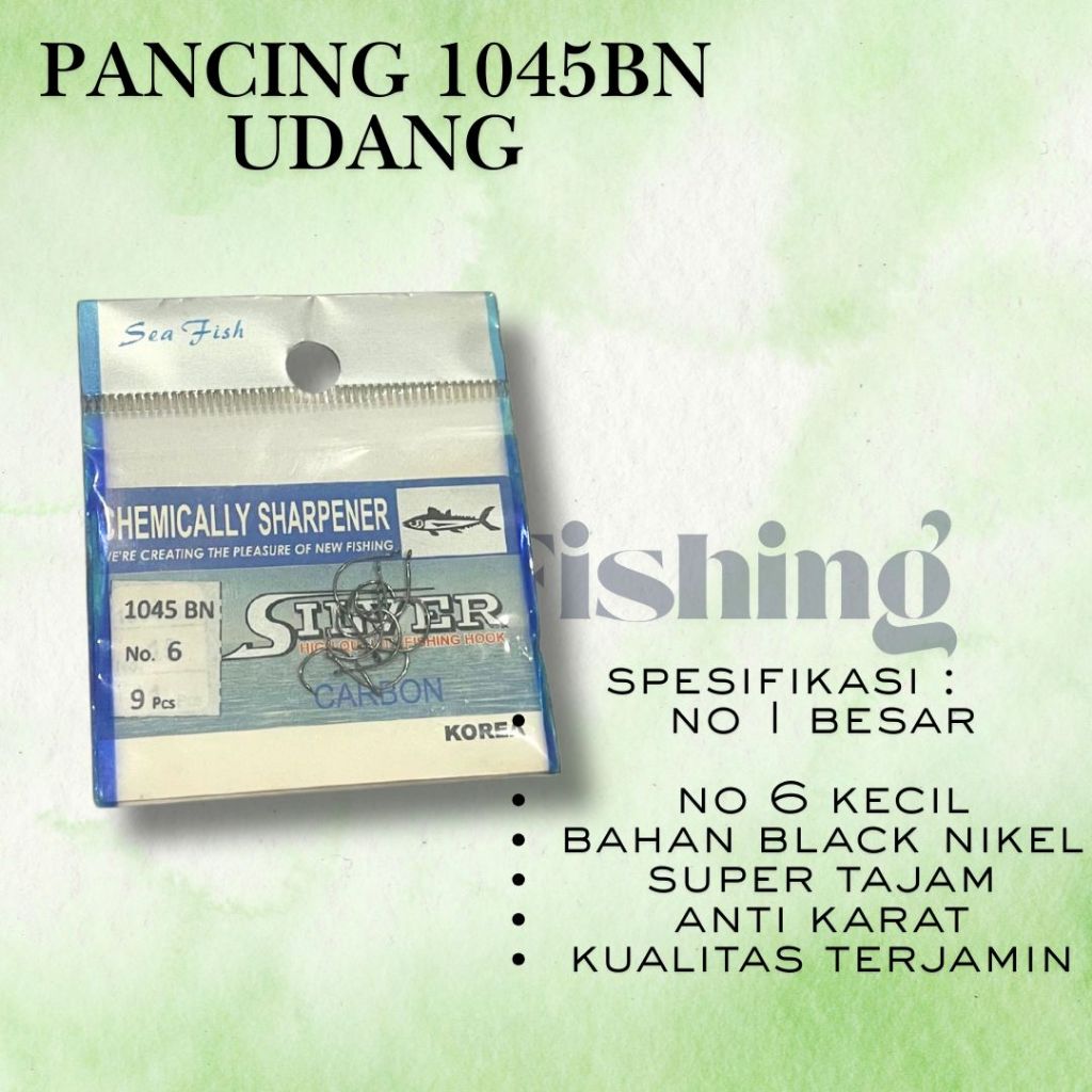 BESTT Mata Kail Pancing Udang 1045 Black Nikel Tajam Anti Karat per BKS