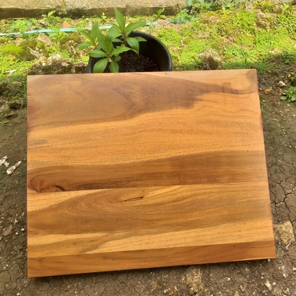 papan ambalan daun meja kayu jati asli
