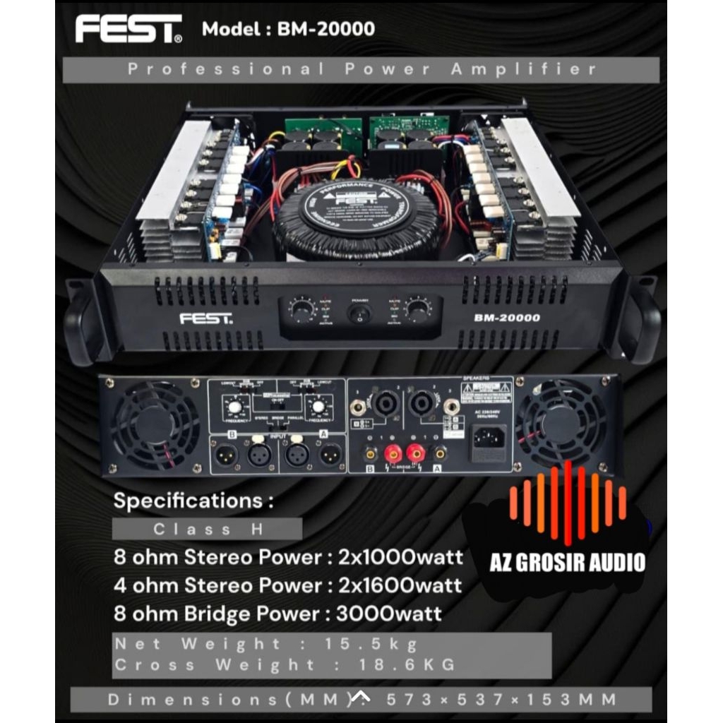 Power amplifier fest bm 20000 power fest bm2000 class h power 2 chanel