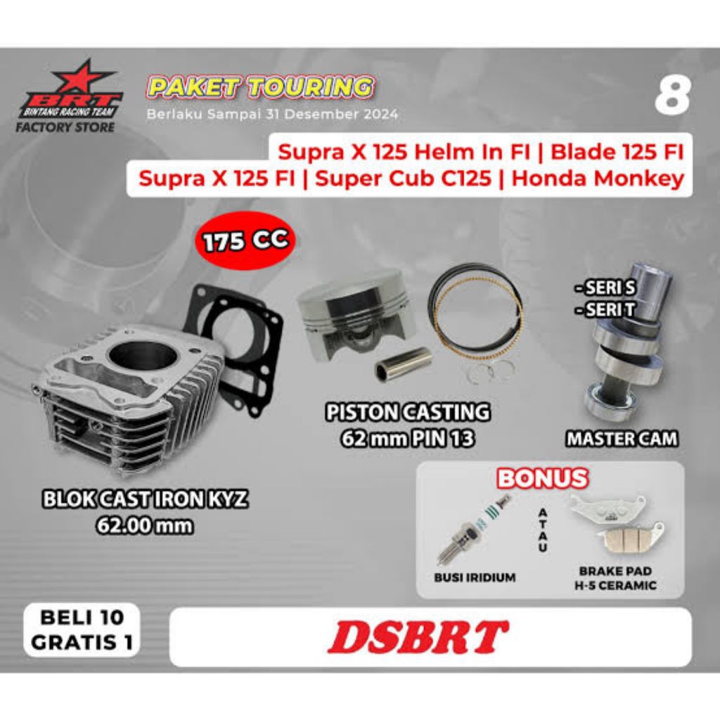 blok bore up sepeda motor supraX125