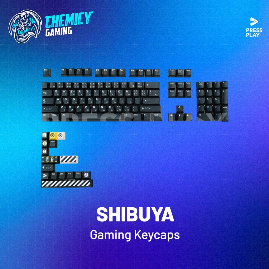 Press Play Shibuya PBT Keycaps Japanese Root 120 Set Cherry Profile
