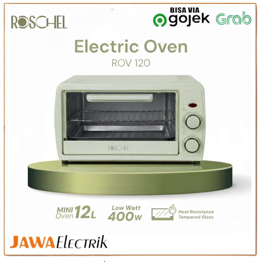 Roschel Electric Oven Low Watt 400W Kapasitas 12L - Oven Listrik Mini  Hemat Energi