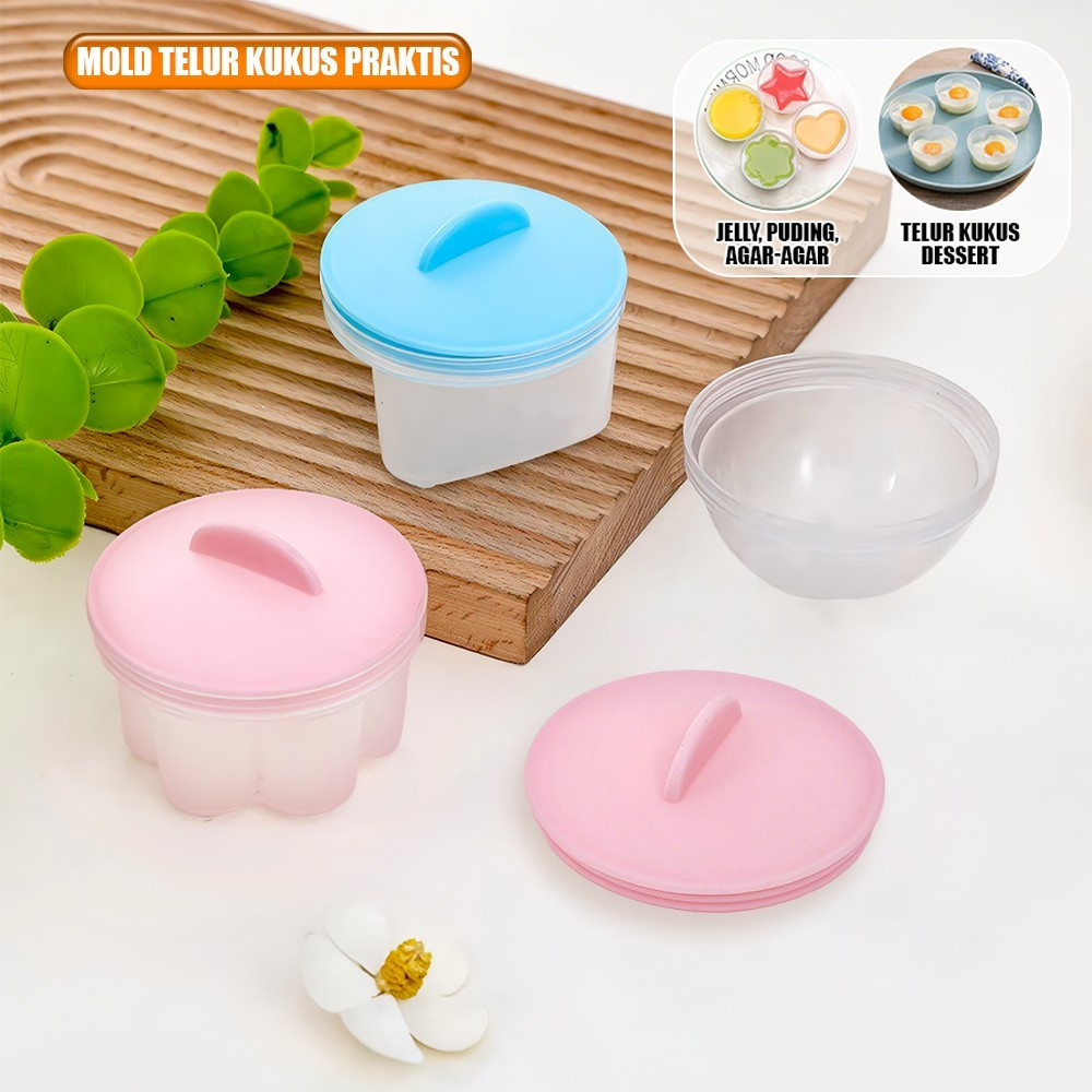 Cetakan Telur Kukus Dessert Bentuk Lucu / Cetakan Steamer Telor Egg Poacher / Cetakan Jelly Puding A
