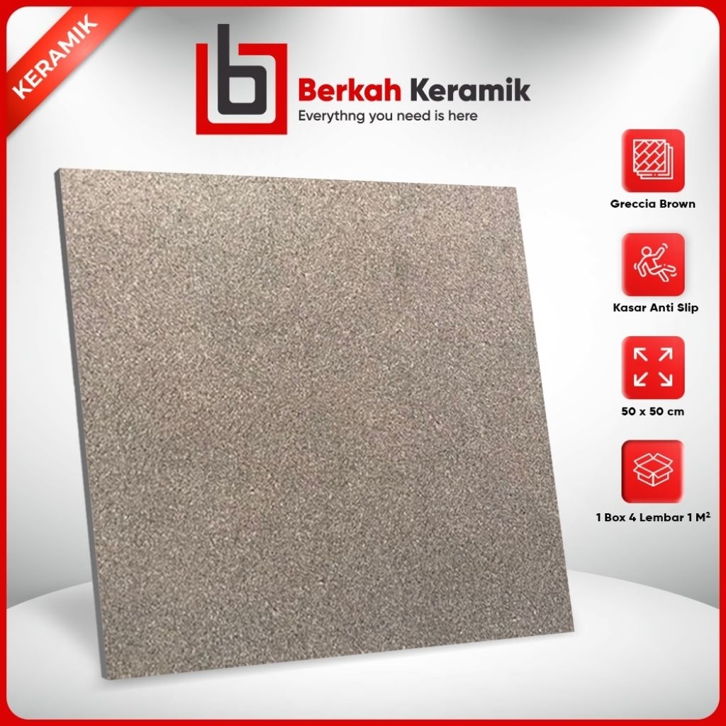Keramik Garasi Kasar Laguna 50x50 Greccia Brown