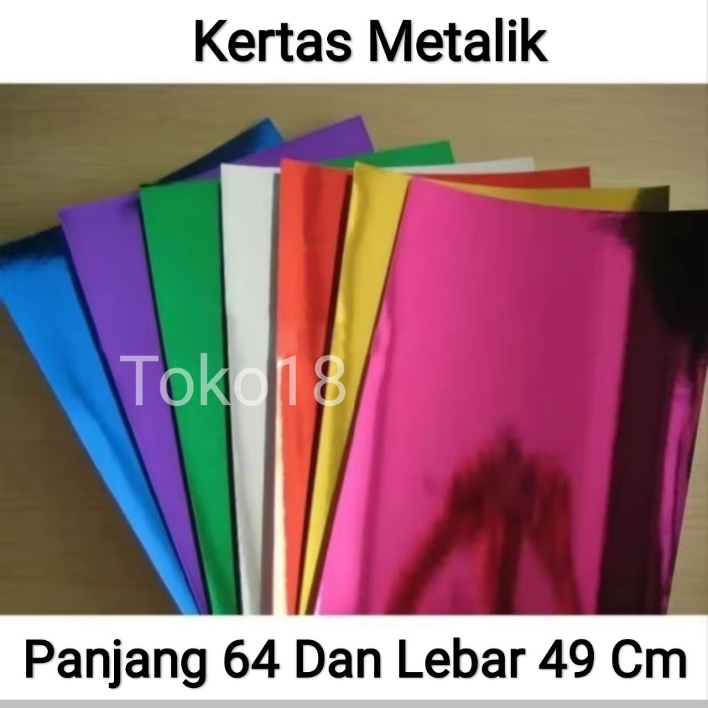 10 Lembar Kertas Metalik / Kertas Kado Warna / Sampul Kertas Metalik