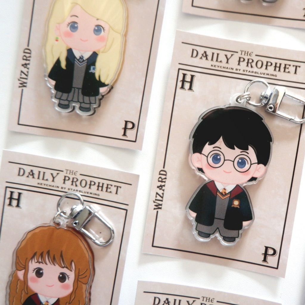 STARBLUEMING Harry Potter Keychain / Gantungan Kunci Ilustrasi