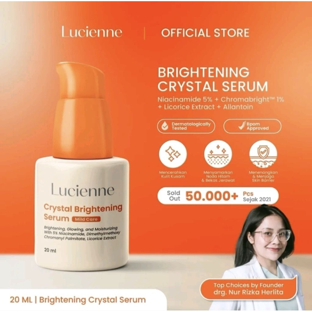 New Lucienne Crystal Brightening Serum Nianicamide 5% + Chromabright 1% (Pharmaceutical Grade) / Men