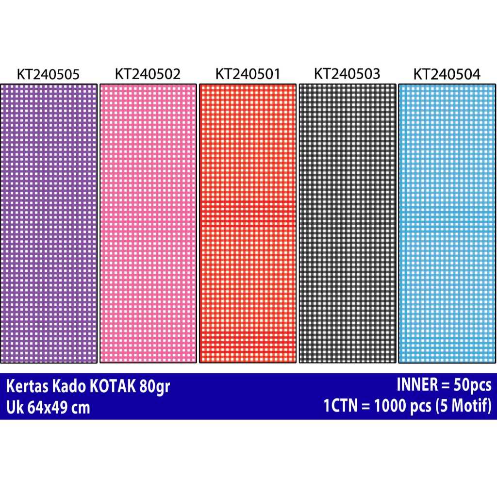 kertas bungkus kado motif kotak
