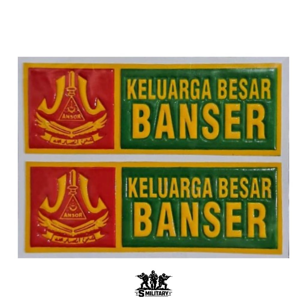 Stiker nopol embos timbul BANSER Plat Motor/Mobil 1 pasang