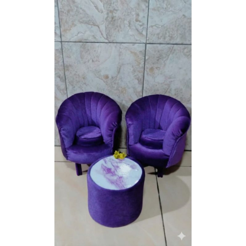 kursi boneka Barbie Set sofa kerang kursi kerang miniature kursi perlengkapan ruang tamu boneka Barb