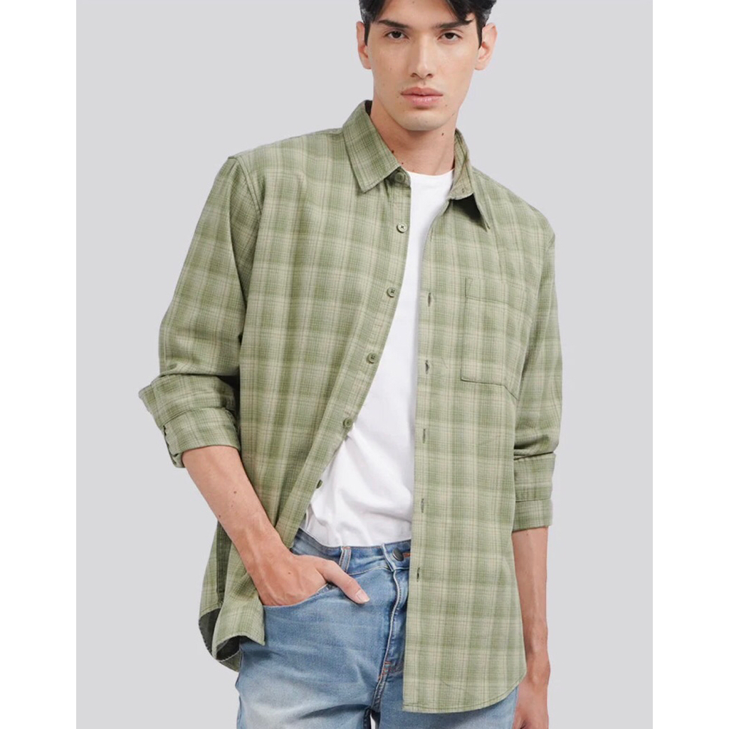 Kemeja Flanel original executive sage