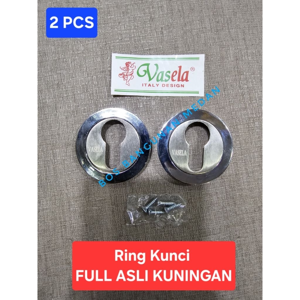 Ring Kunci Bulat Full Asli Kuningan / Cover Cylinder / Ring Silinder Kunci Pintu / Tutup Silinder Ku