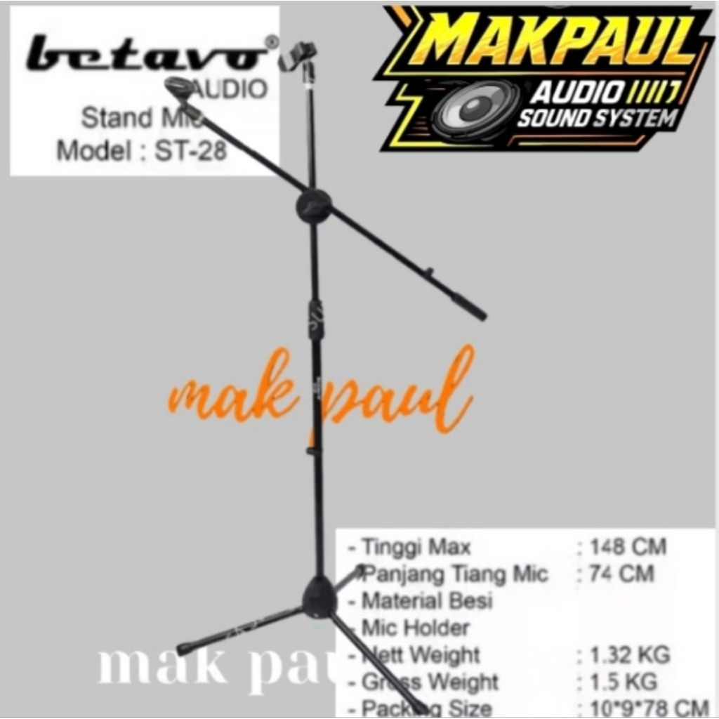 STAND MIC PANJANG LANTAI BETAVO ST 28 ORIGINAL