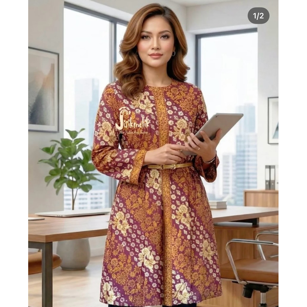 Batik Modern Wanita Nusantara Premium Lengan Panjang