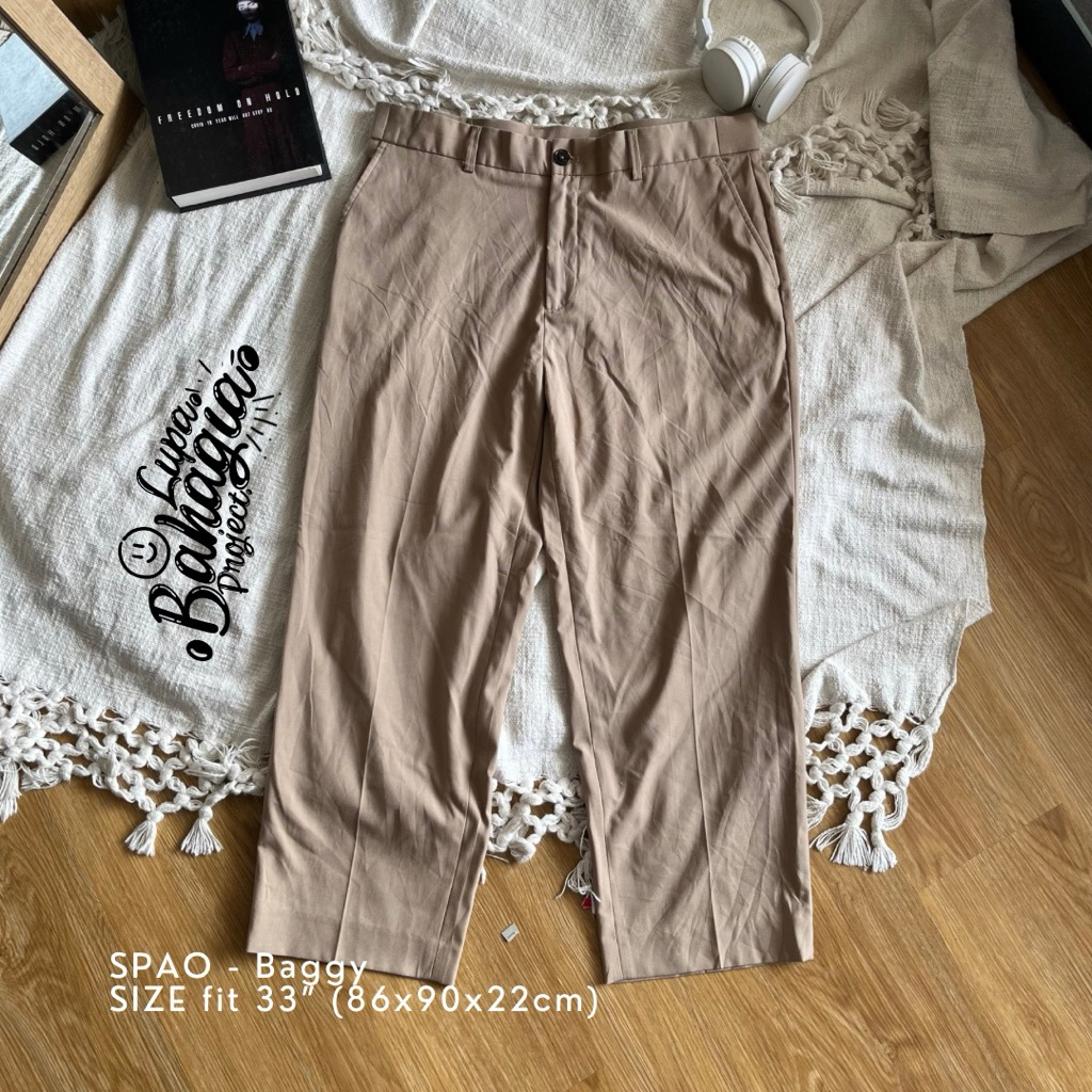 SPAO Khaki Baggy Formal Pants size 33" • 100% Original (Celana Panjang)
