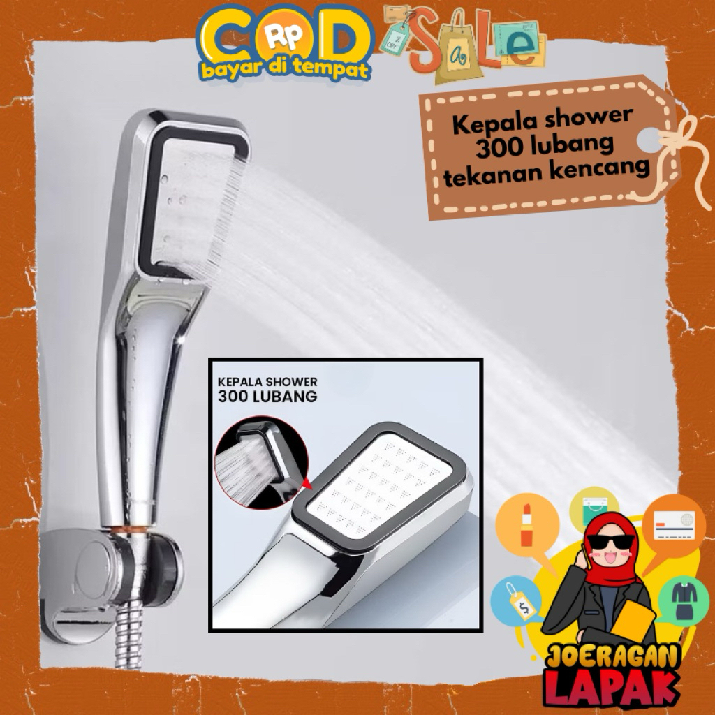 [JOERAGAN LAPAK] KEPALA SHOWER 300 LUBANG HOLES SUPER KENCANG JET TEKANAN TINGGI HEAD SHOWER DERAS S