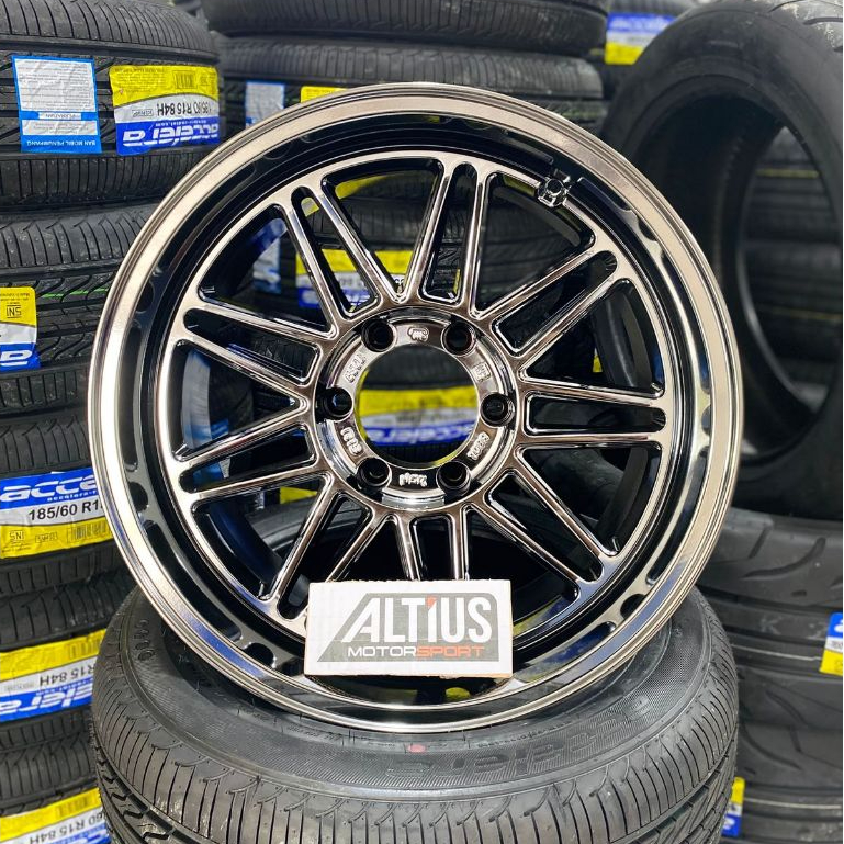 Velg Mobil Ring 18 HSR TOBA Pelek Mobil R18 BLACK CHROME Hilux Double Panther New Pajero Fortuner
