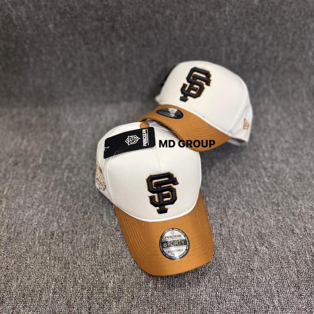 Topi Baseball SF Putih Coklat Premium 8Forty Adjustable Topi Casual Pria Wanita