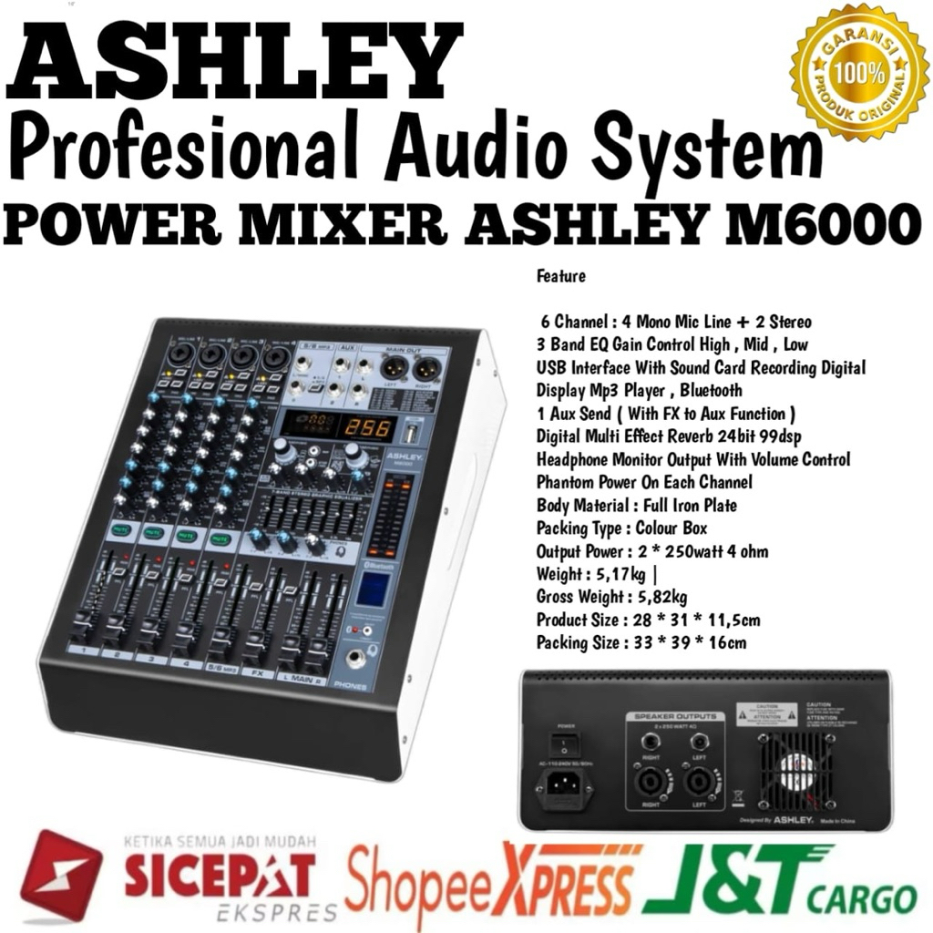Power Mixer Ashley M6000 Original Power Mixer 6 Channel