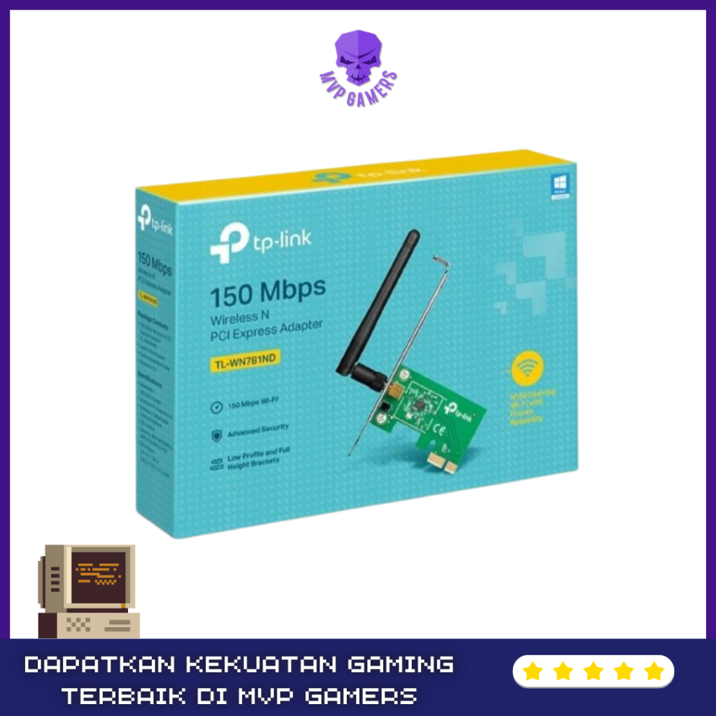 TP-LINK TL-WN781ND 150Mbps Wireless N PCI Express Adapter I WiFi Card PC Desktop Internal I Antena S
