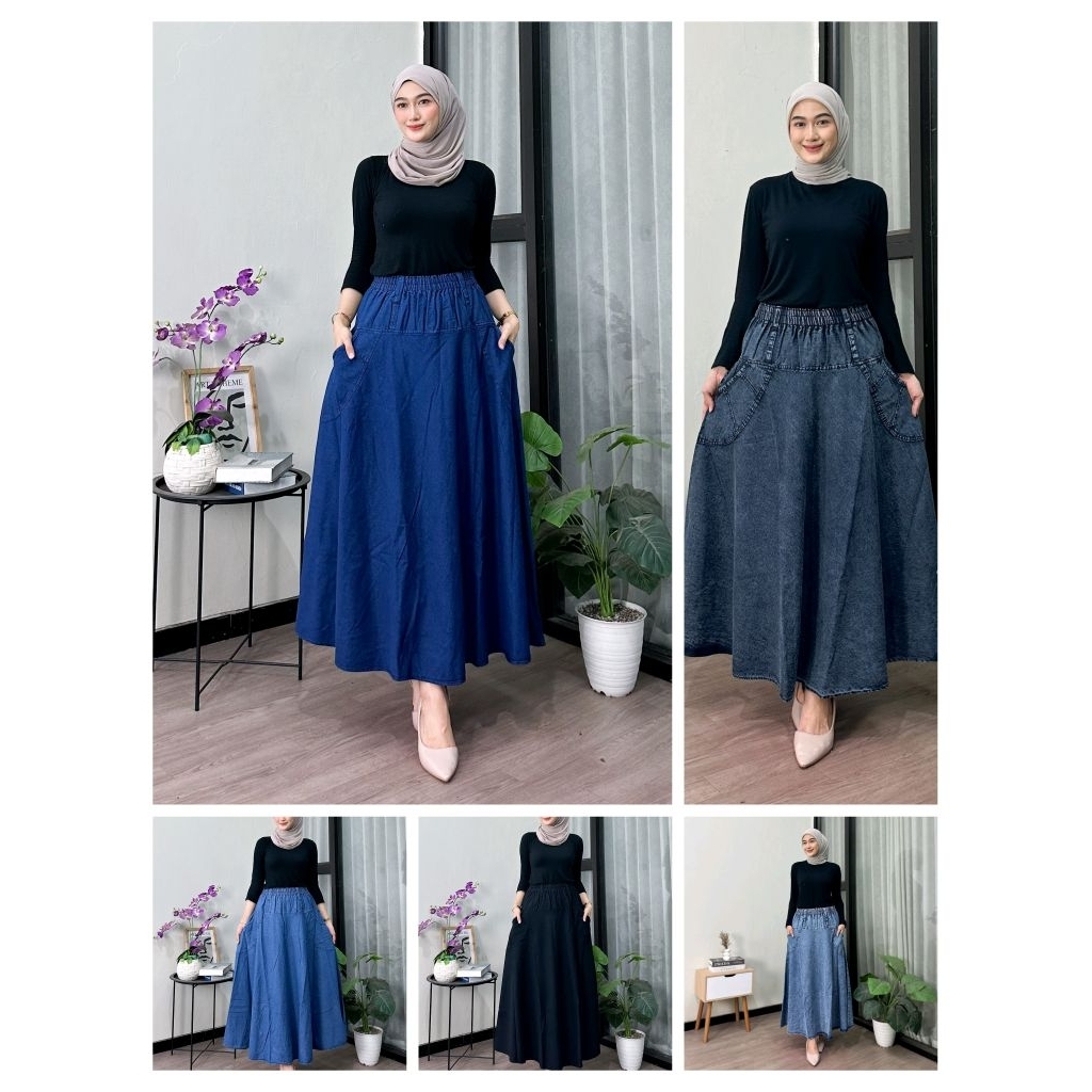 rok jens lebar payung standar - rok jens lebar -rok jens lebar payung - rok jens premium - rok jens 