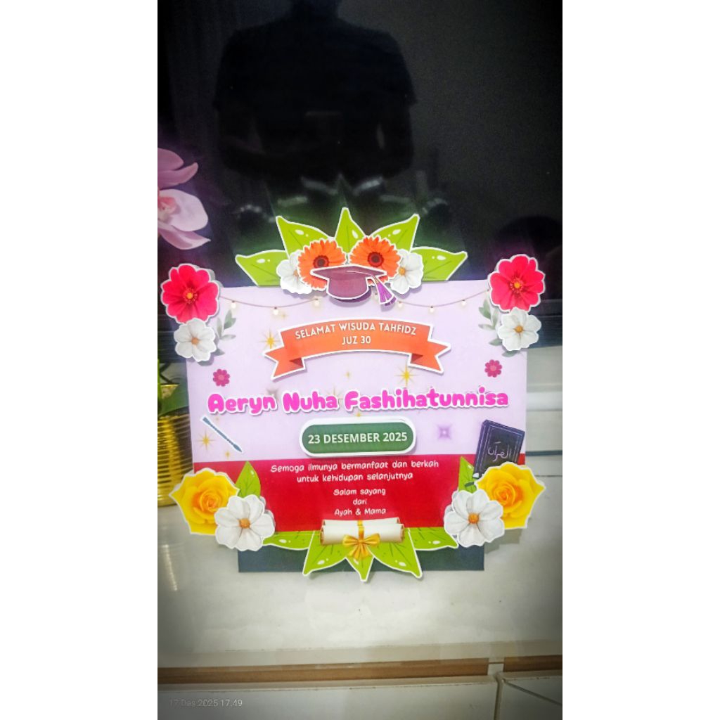 Papan Karangan Bunga mini, Papan Ucapan Selamat