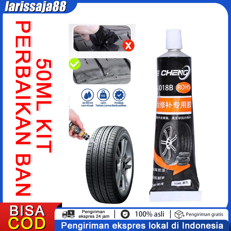 50ml  Lem Ban Hitam Roda Kendaraan- Lem Ban Hitam Roda Kendaraan 50ml  Lem Tambal Perbaikan Ban Mobi