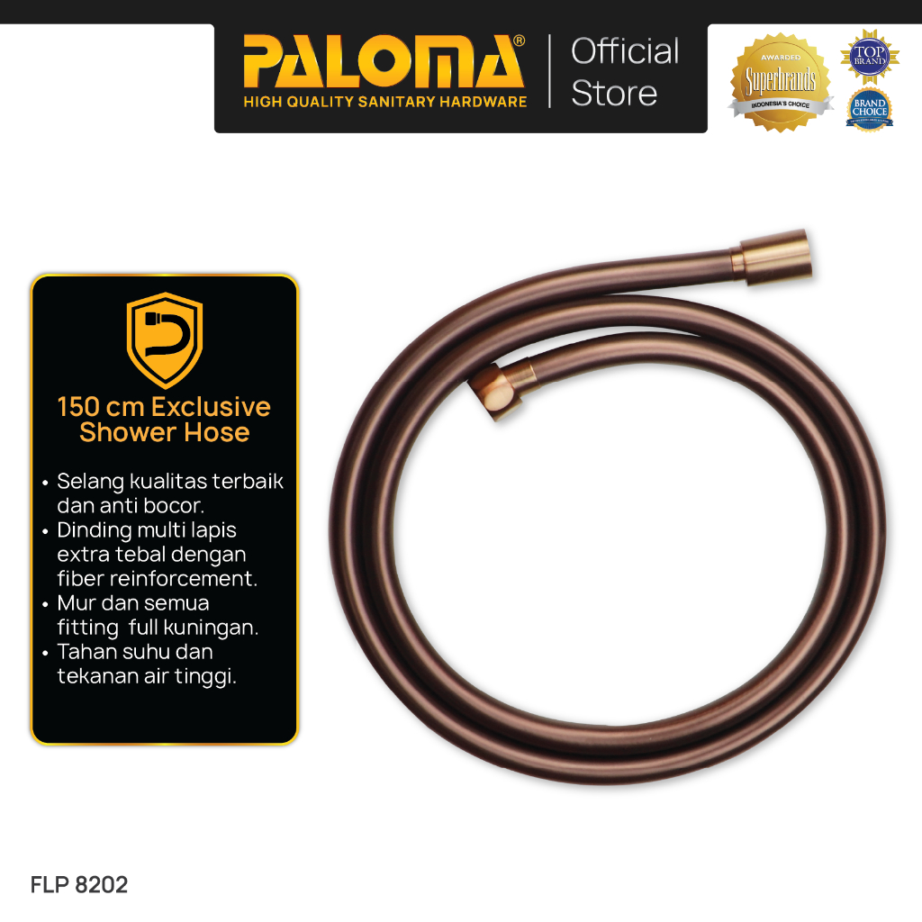 PALOMA FLP 8202 Flexible Hose Selang Handshower Hand Shower Fleksibel Brass Kuningan