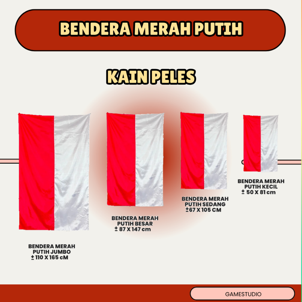 BENDERA MERAH PUTIH PREMIUM - KAIN PELES
