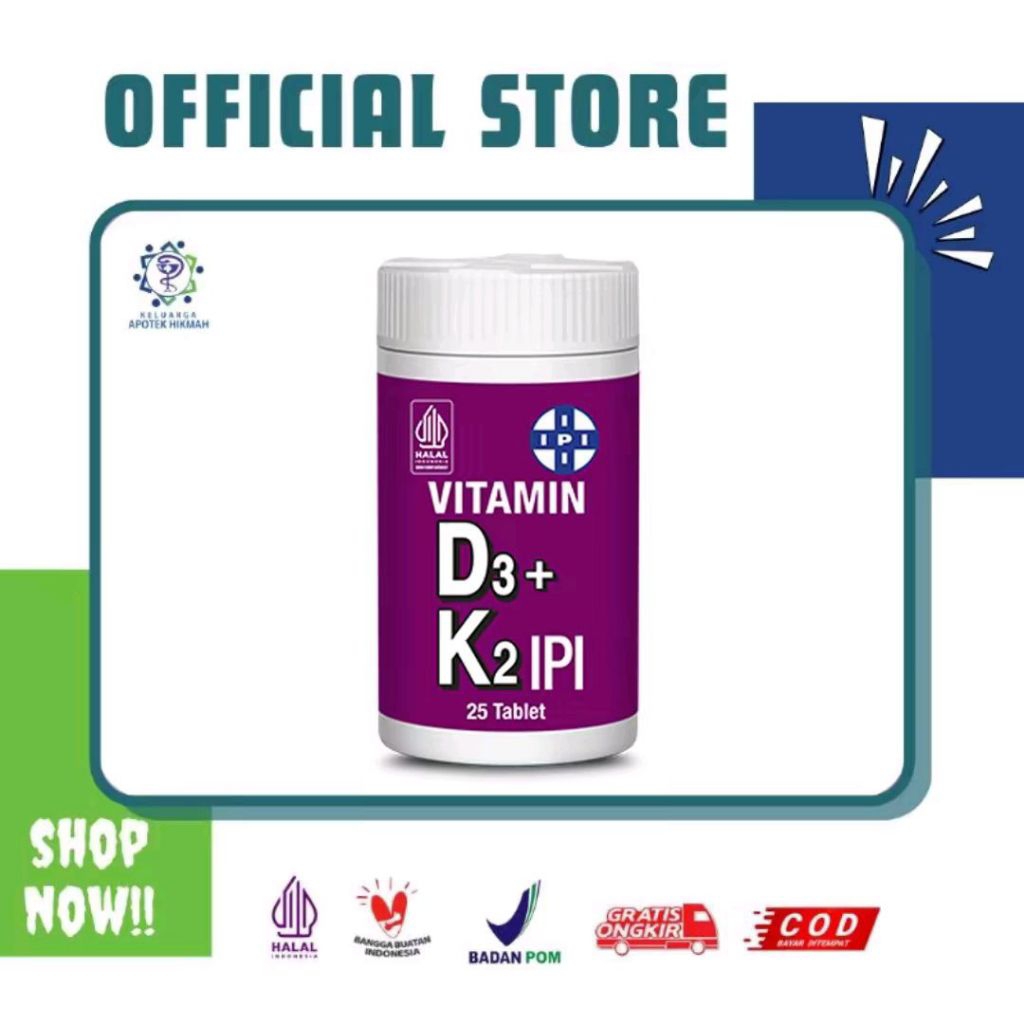 D3 + K2 IPI suplemen multivitimin kesehatan
