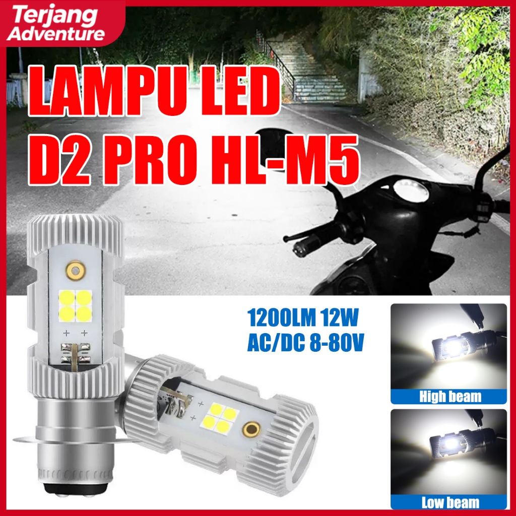 LAMPU DEPAN MOTOR LED LAMPU LED 2SISI H6 ARUS DC P15D M5 BST BOHLAM LAMPU DEPAN MOTOR LED HS1 H4 12V