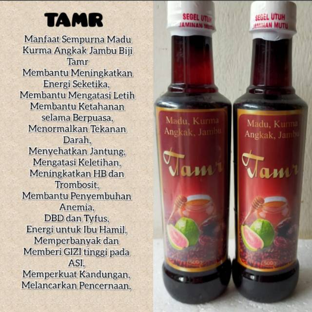 Sari Kurma Tamr Madu Angkak 500 Ml - Tamr Angkak 4in1 Madu Kurma ( Madu, Sari Kurma, Angkak, Jambu B