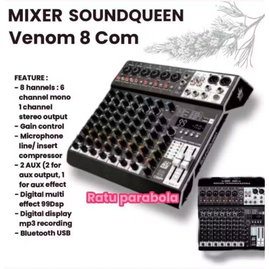 mixer soundqueen venom 8 mixer 8 channel soundqueen original