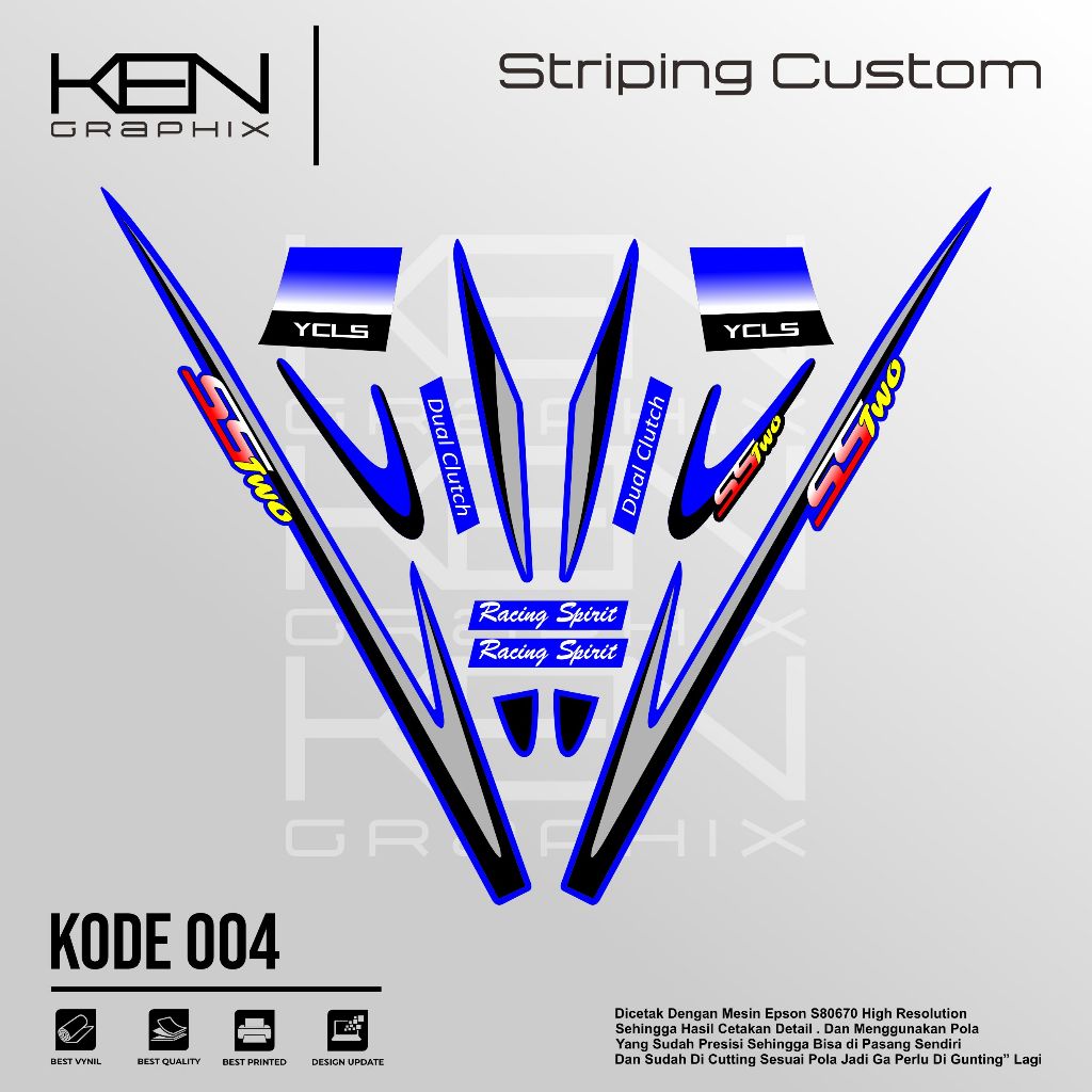 STICKER MOTOR YAMAHA FIZ R SS TWO/DECAL FIZ R/DECAL VARIASI FIZ SS TWO/KODE 004
