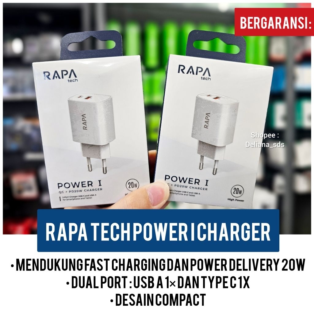 Charger Rapa Tech Power 1 Fast Charging 20W Rapatech Power I Charger Charger Rapa 20W Charger Rapate