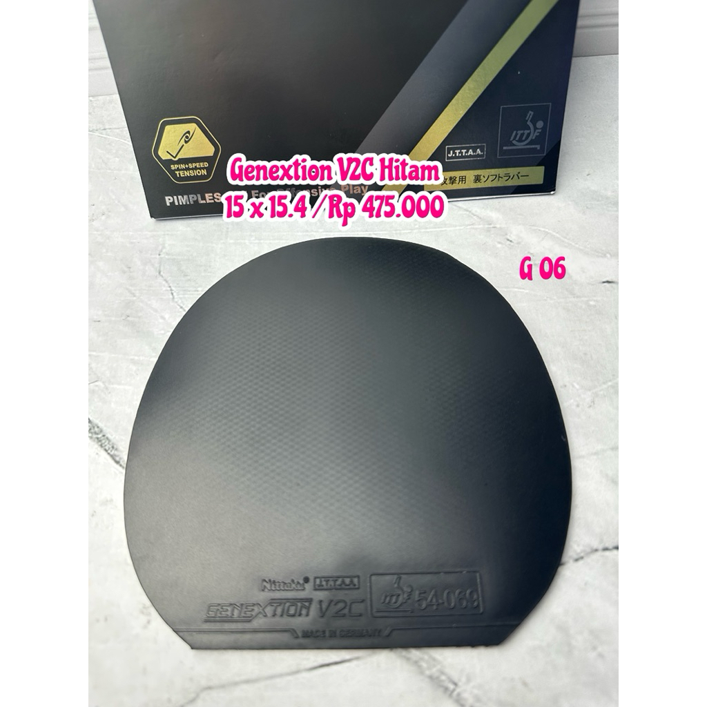 SECOND KARET PINGPONG BEKAS TENIS MEJA GENEXTION V2C HITAM