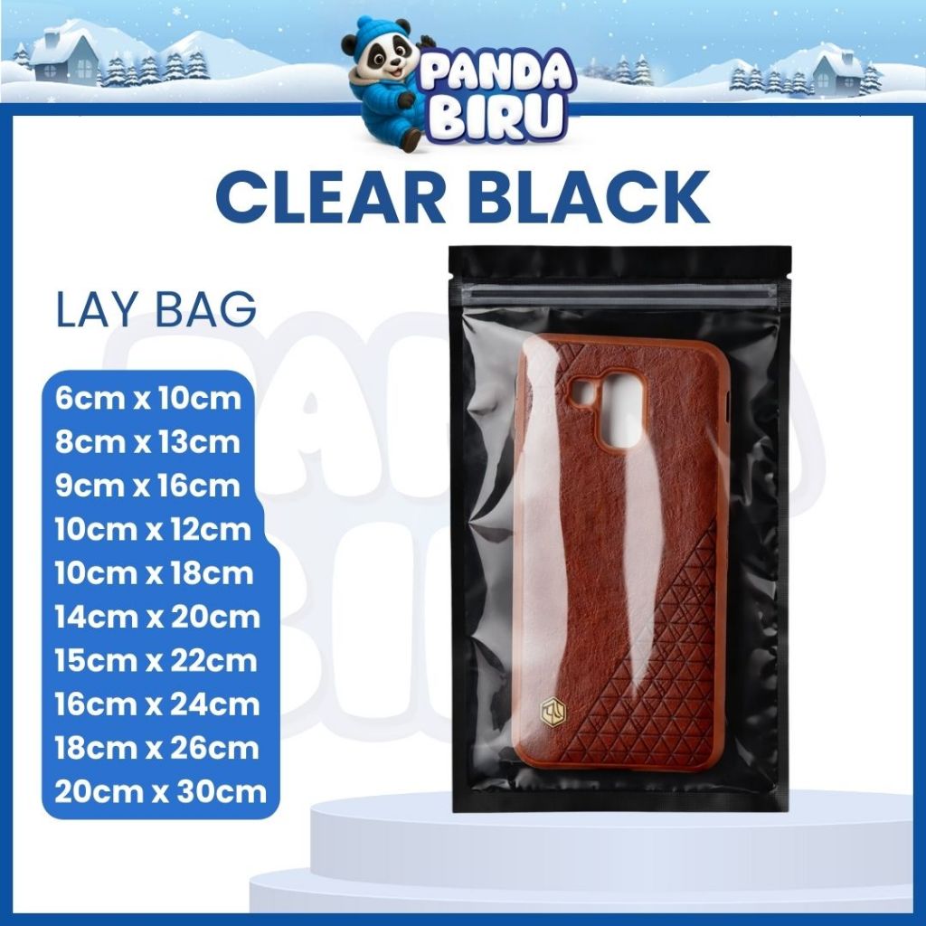 LAY BAG PLASTIK KLIP ZIPLOCK BLACK CLEAR | PLASTIK KEMASAN AKSESORIS SERBAGUNA | ANTI BOCOR