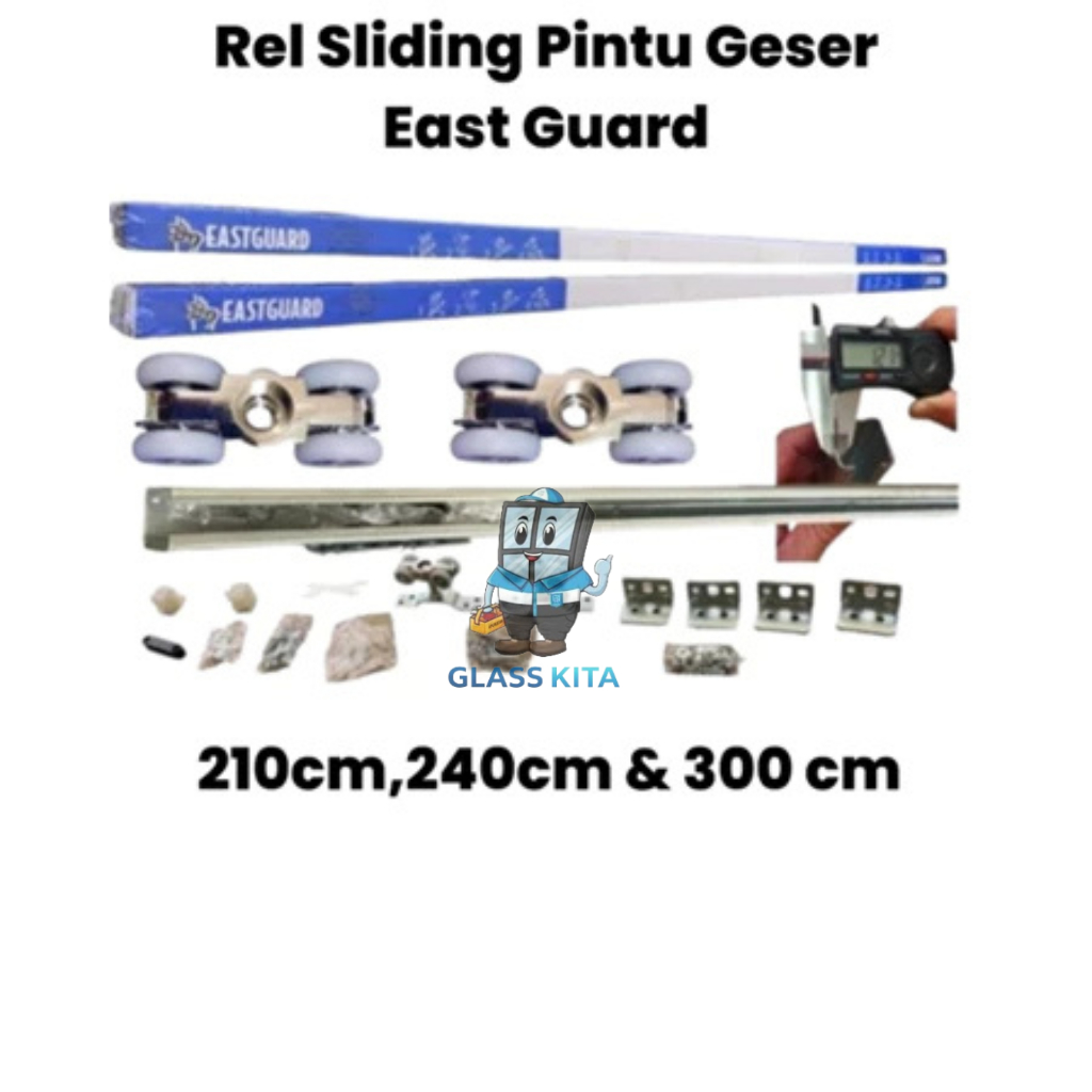 REL SLIDING EASTGUARD - Rel Pintu Dorong - Sliding Rail Galvanis - Sliding Track - Rel Pintu 2.1M S/